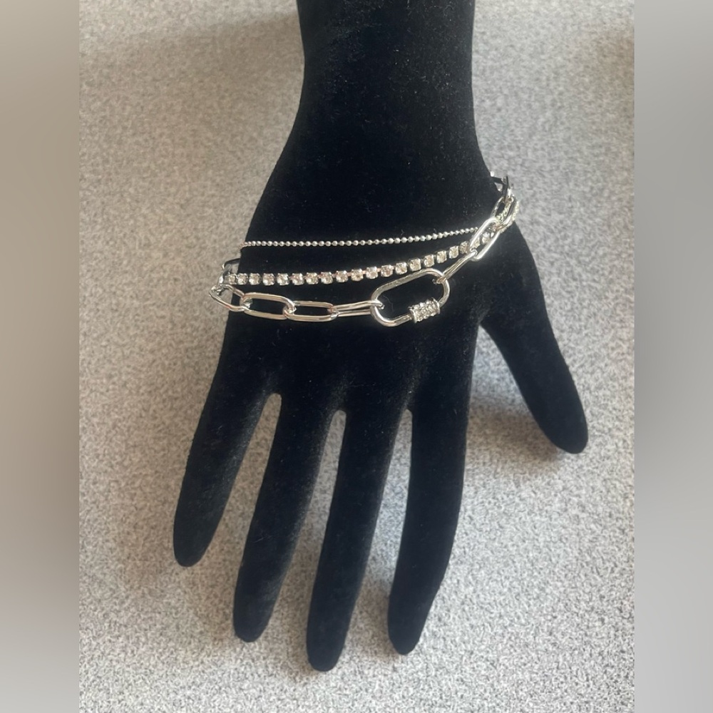 Claire’s Set Of Three Silver Toned Bracelets